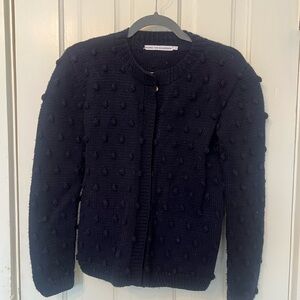 Nanna Van Blaaderen navy wool cardigan sweater.